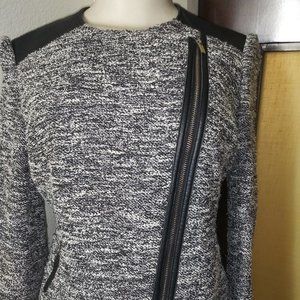 Gray Calvin Klein Faux Black Leather Jacket